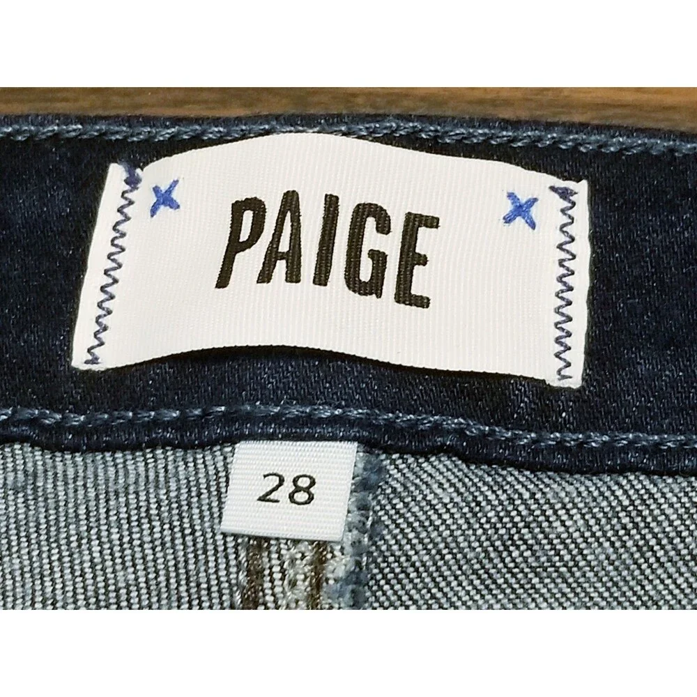 Paige Anessa Jeans Women's Size 28 Dark Blue Wide Leg Stretch Denim (28×26.5)